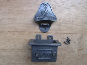 VOLKSWAGEN German car Beer Soda Bottle Opener cap catcher cast iron rustic - Picture 1 of 7