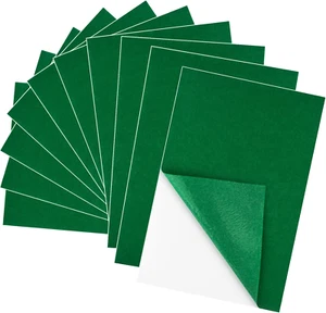 10PCS Green Self Adhesive Felt Fabric Sheets Sticky Felt Sheets for Craft Suppli - Picture 1 of 7