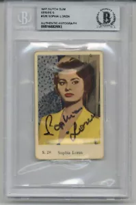 SOPHIA LOREN SIGNED AUTOGRAPHED 1957 DUTCH GUM SERIES S #S26 BECKETT BAS - Picture 1 of 2