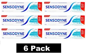 6 x SENSODYNE 160g TOOTHPASTE DEEP CLEAN DAILY CARE 100% Brand New - Picture 1 of 5