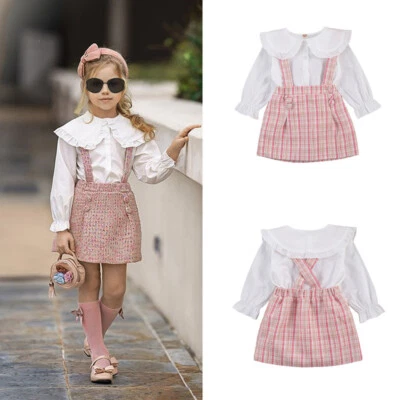 Niño Pequeño Bebé Niñas Niños Manga Larga Camiseta Prendas para el torso Falda Vestido Conjuntos Conjunto Ropa Foto 1 de 4