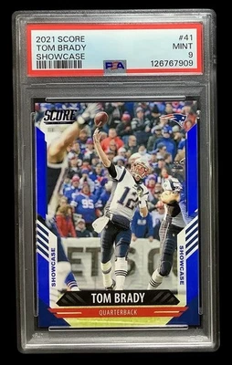 Puntuación 2021 #41 Tom Brady; escaparate azul/100 PSA 9 (COINCIDENCIA DE COLOR x POP 1, 0^) Foto 1 de 4