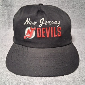 Cappello Berretto Vintage New Jersey Diavoli Snapback Nero Scritta Anni 90 NHL Hockey CCM - Foto 1 di 8