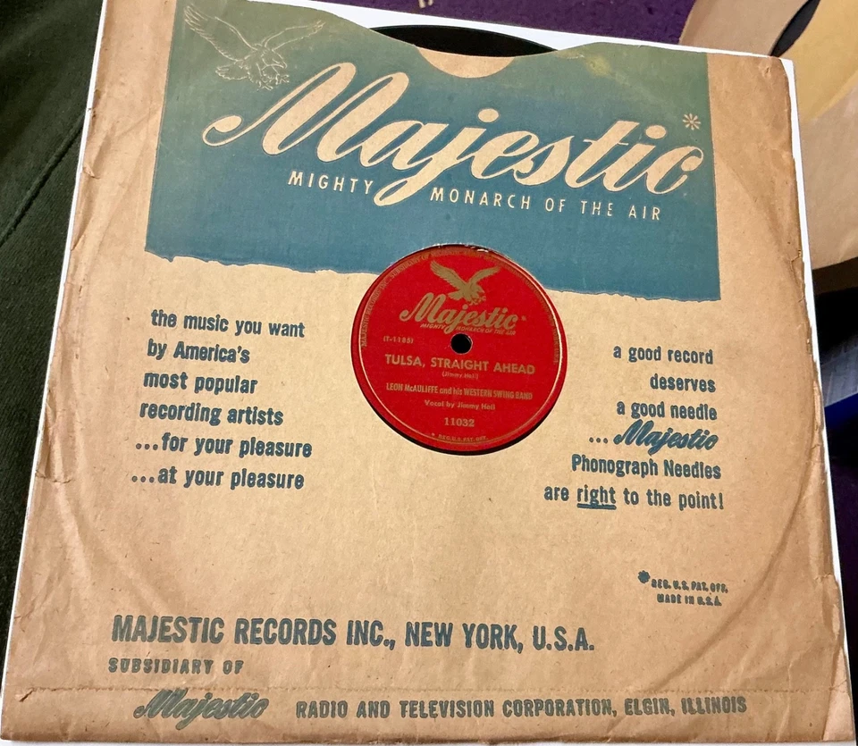 Leon McAuliffe & Western Swing Band 78 Tulsa Straight Ahead MAJESTIC M- HEAR - Image 1 of 3