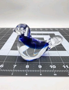 Vintage MURANO Formia Glass Bird 5” Art Sculpture Blue/Clear Made In Italy - Picture 1 of 7