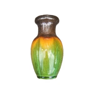Hosley Pottery Drip Glaze Green/ Brown 6" Bud Vase - Picture 1 of 5