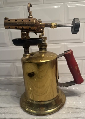 Clayton And Lambert C & L Brass Blow Torch Antique Vintage Shiny Man Cave - Image 1 of 4