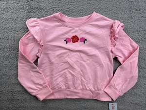 Cat & Jack Girl's Size Small (6-7) French Terry Pullover Sweatshirt Pink - Picture 1 of 7