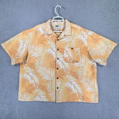 Joe Martin Shirt Men's 2XL Orange Button Front Tropical Hawaiian Resort Beach - Image 1 of 4