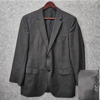 Hugo Boss Blazer мужской 36с XS серый шерсти острый костюм куртка карьера старые деньги короткие - Изображение 1 из 4