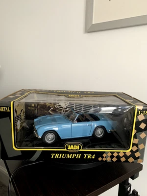 JADI DIE CAST  1:18 TRIUMPH TR4  -  BLUE - BOXED - LIKE REVELL 98091 - Image 1 of 4