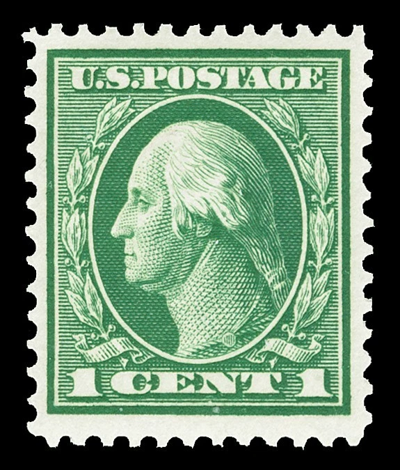 Scott 405 1912 1c Washington Perf 12 Mint VF OG NH Cat $15 - Image 1 of 1