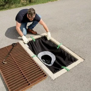 PIG Adjustable Frame Storm Drain Filter #FLT007 24" to 37" W & 35" to 49" L - Picture 1 of 7