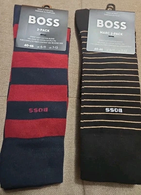 Lot Of 2 Hugo Boss men's 2 pack Cotton Blend  Dress Socks Mens Size 7-13 - Image 1 of 4