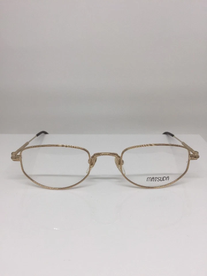 Vintage Matsuda 2878 Eyeglasses C. Gold With Detail On Temples Frame 48mm Japan - Image 1 of 4