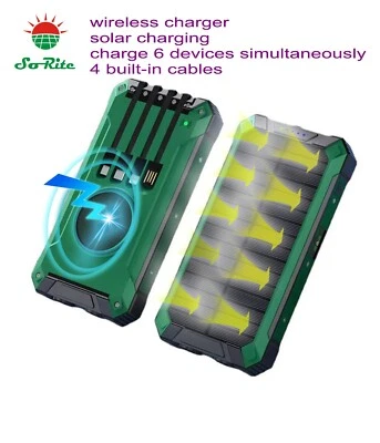 Зарядное устройство 2025 Solar аккумулятор беспроводной 4 iOS тип C USB-кабели для iPhone Android - Изображение 1 из 4