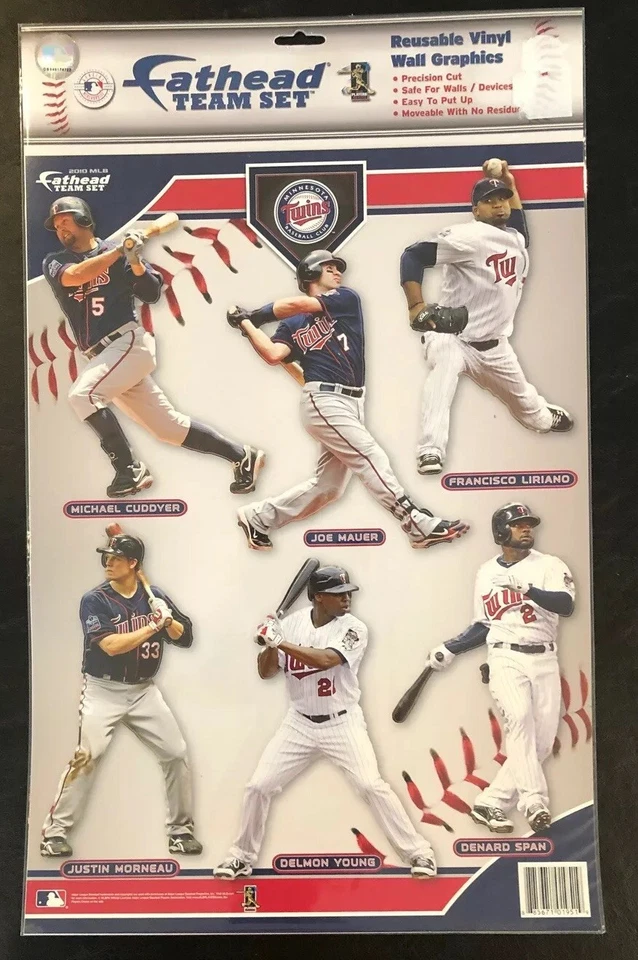 Fathead Teammates Minnesota Twins Team Set 2010 fondo blanco 8 pulgadas Fatheads Foto 1 de 2