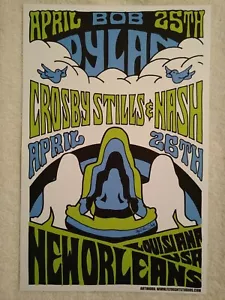 Póster de concierto de Bob Dylan 2003 18,25" Nueva Orleans LA Crosby alambiques y Nash - Imagen 1 de 1