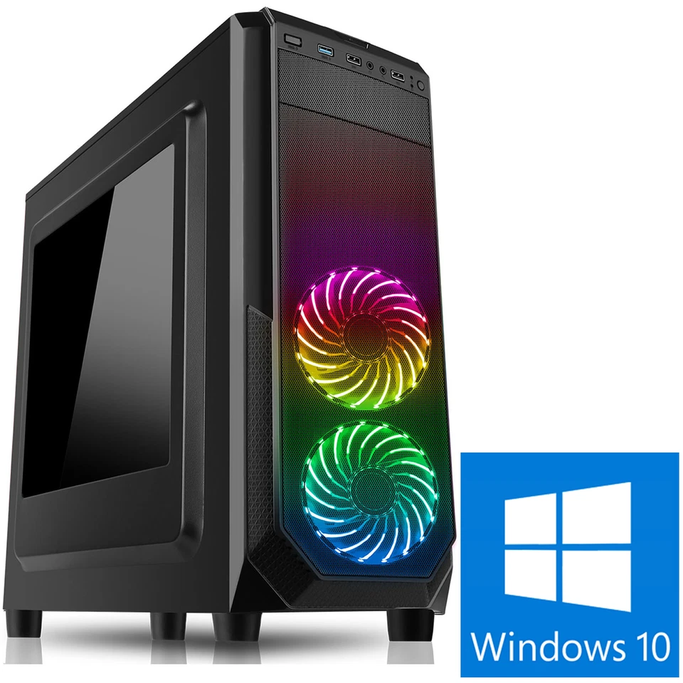 Mega Fast AMD Quad Core 3.8 8GB 1TB  Gaming Desktop PC Computer Windows 10 PB - Image 1 of 1