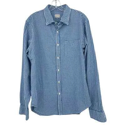 Club Monaco Gingham Button Down Shirt Plaid Textured Mens Slim Large - Image 1 of 4