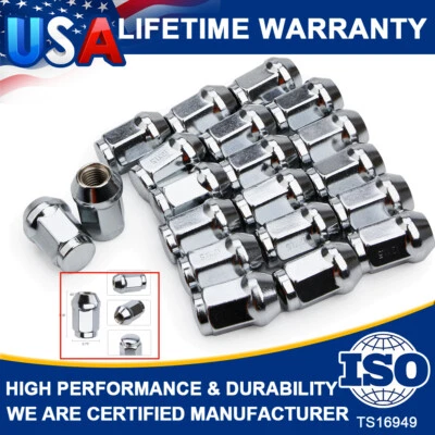 Tuerca de rueda abultada bellota cromada 20 piezas 12x1,5 para Ford Fusion Focus Escape Taurus Foto 1 de 4