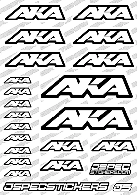 AKA RC BUGGY TYRES STICKER DECAL SHEET A5 1/8 TRUGGY CUSTOM OFF ROAD RIM WHITE - Image 1 of 4