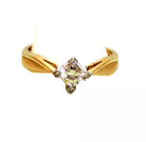 Solitär Brillantring 14 Karat 585 Bicolor  Brill 0,30 ct  Größe 56,5  J-Punze - Bild 1 von 6