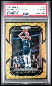2022 Panini Prizm #28 Michael Porter Jr Gold Wave SSP /10 PSA 10 Denver Nuggets - Picture 1 of 3
