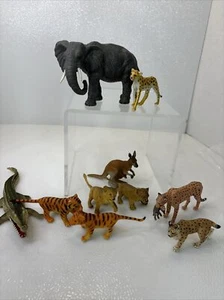 Lot 11 VTG Mix Jungle Triple A Schleich Papo Tiger Lion Gator Elephant Cheetah - Picture 1 of 15
