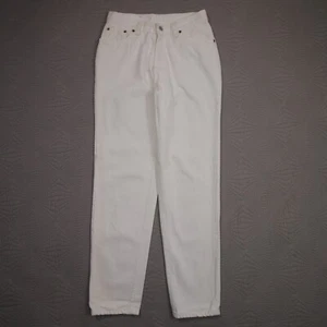 Vintage Levis 501 Button Fly Jeans Denim 90s WOMEN'S 27 X 32 White Tapered Pants - Picture 1 of 14