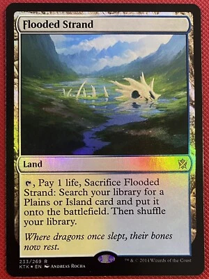 MTG Flooded Strand foil Khans of Tarkir near mint free shipping! - Image 1 of 2