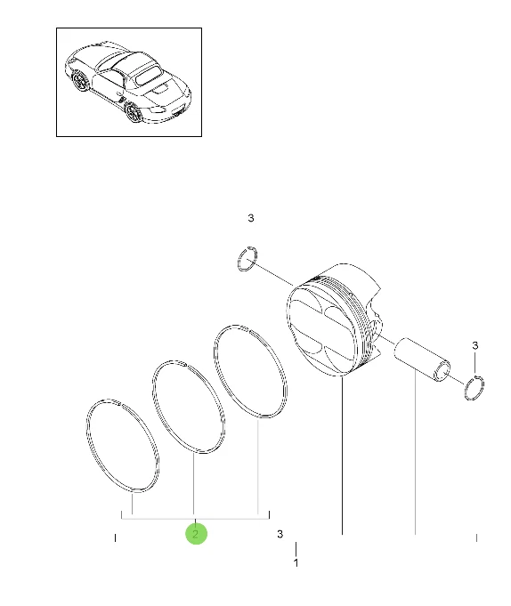 Juego de pistones 13 2013 Porsche 911 991 Carrera 9A1103502 Foto 1 de 1