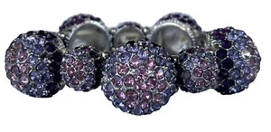 Purple Tones Violet Lilac Bead Bracelet Cluster Ball Stretch Jewelry Misng Beads - Picture 1 of 6