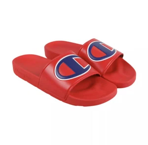NWT Champion, Men's IPO Logo Slide Sandal, Red/Navy, Size 12 - Picture 1 of 4