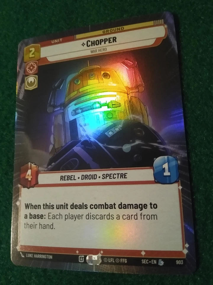 STAR WARS UNLIMITED SECRETS OF POWER LEGENDARY HYPERFOIL #903 CHOPPER - Image 1 of 1