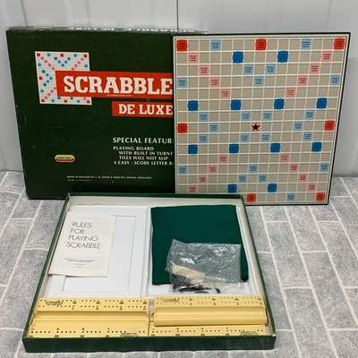 Vintage Scrabble Deluxe With Turntable & Scoring Trays Family Game - Image 1 of 4