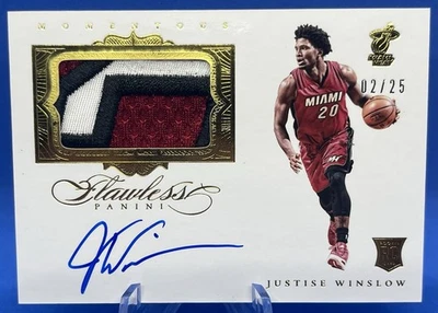 2015-16 Panini Flawless /25 Justise Winslow RPA Rookie Patch Auto RC Miami Heat - Image 1 of 2
