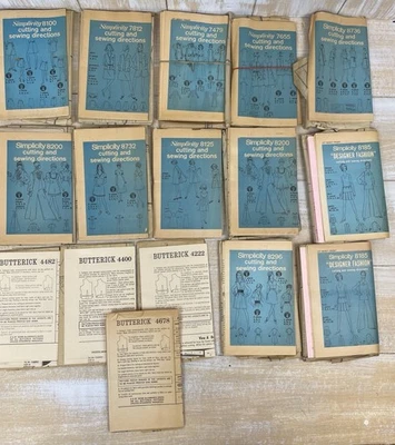 Mixed Lot of 16 Vintage Simplicity & Butterick Patterns For Women Uncut - Image 1 of 4