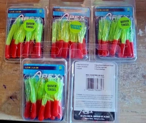 Tubos de cola de oropel de carcaj aparejos APEX (5) paquetes de 10 cada uno 1,5" rojo/amarillo pesca - Imagen 1 de 3