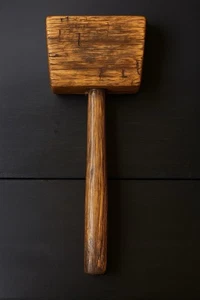 Antiker primitiver Zimmermann Holzhammer/Hammer ~ Bauernwerkzeug ~ Wohnkultur ~ rustikal 5 Zoll - Bild 1 von 5