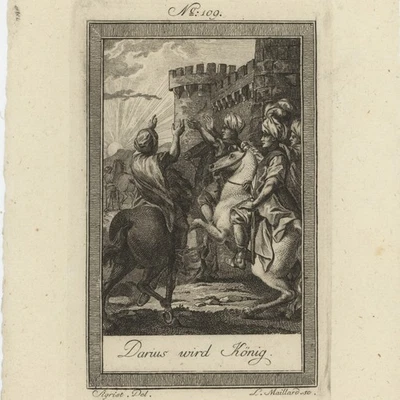 Darius Dareios König Perser Antike Weltgeschichte Original Kupferstich 19 Jhd - Bild 1 von 3