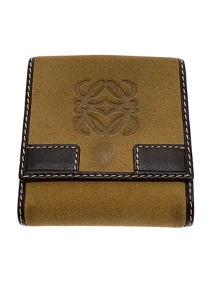 Cartera triple plegable LOEWE en gamuza beige Foto 1 de 4