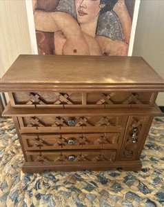 Vintage Wooden Jewelry Box - Picture 1 of 8