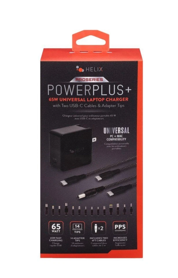 Helix "PowerPlus +" 65W Universal Laptop Charger (ETHNBC65U) - Image 1 of 1