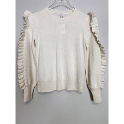 Новый с Ярлыками Crewcuts девочек кремовый белый букет оборкой рукав 100% кашемир свитер 12 - Изображение 1 из 4