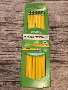 Dixon Ticonderoga #2 HB Premium Holzstifte 24 Stück 13924 Gelb Neu (220) - Bild 1 von 2