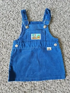 Winnie The Pooh Vintage Blue Corduroy Kids Overall Dress Girls 21 To 26 Lbs Vtg  - Picture 1 of 9