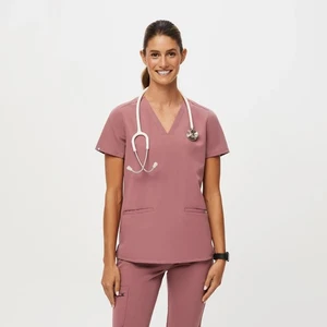 FIGS Technical Collection Scrub Top & Jogger Pants Set Rose Pink XXS - Picture 1 of 14