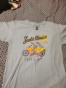 Santa Monica Surf's Up Youth Large Shirt California Hang Fin Sharks - Picture 1 of 12