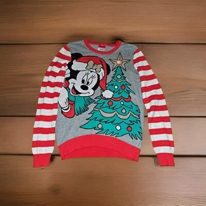 Girls Disney Minnie Mouse Christmas Light Up Sweater Size XL 14-16 Festive Gift - Picture 1 of 3